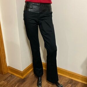 Vintage Blk. Pants w/ leather trim
